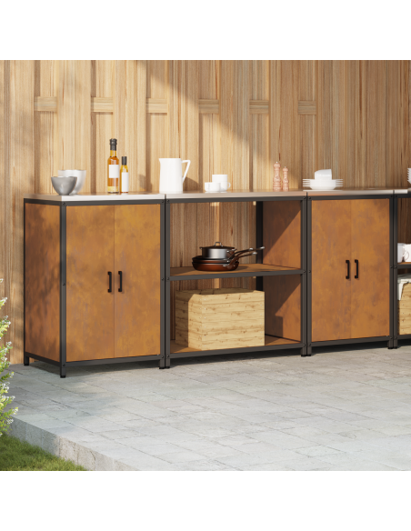 Set di Stoccaggio per Cucina con lo scaffale 3 pcs Ruggine