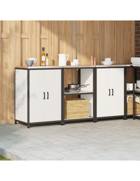 Set di Stoccaggio per Cucina 3 pcs Bianco 180 x 50 x 92 cm
