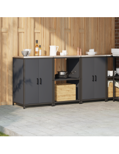 Set di Stoccaggio per Cucina con lo scaffale 3 pcs Antracite