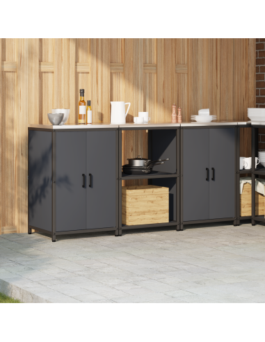 Set di Stoccaggio per Cucina con lo scaffale 3 pcs Antracite