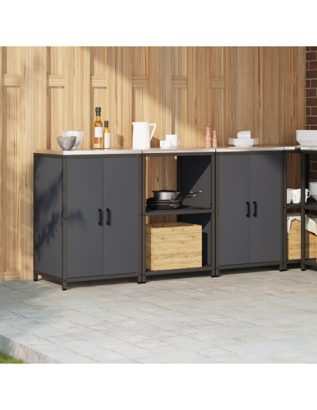 Set di Stoccaggio per Cucina 3 pcs Antracite 180 x 50 x 92 cm