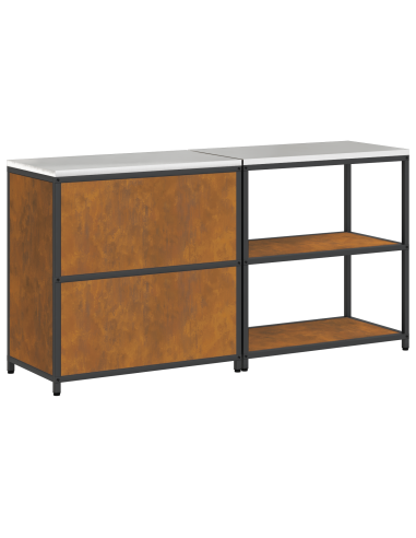 Set di Stoccaggio per Cucina con lo scaffale 2 pcs Ruggine