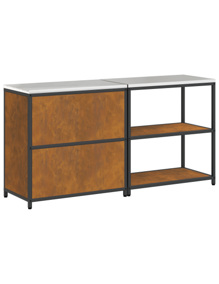 Set di Stoccaggio per Cucina con lo scaffale 2 pcs Ruggine