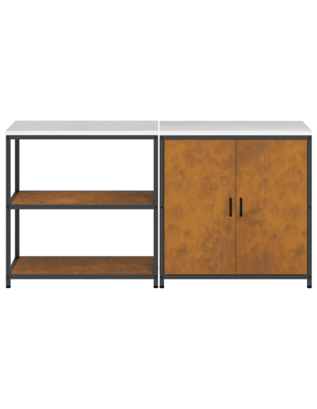 Set di Stoccaggio per Cucina 2 pcs Ruggine 150 x 50 x 92 cm