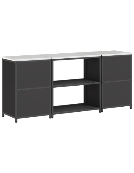 Set di Stoccaggio per Cucina 3 pcs Nero 210 x 50 x 92 cm