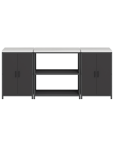 Set di Stoccaggio per Cucina con lo scaffale 3 pcs Nero