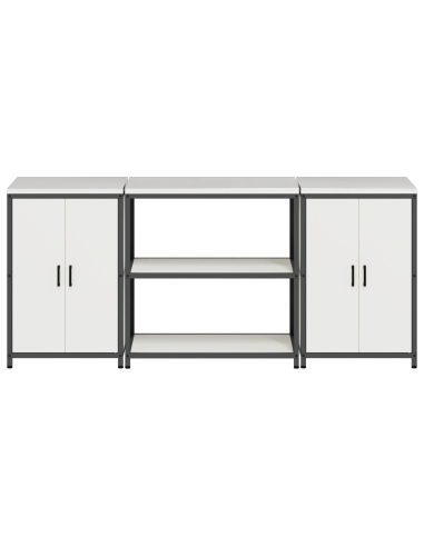 Set di Stoccaggio per Cucina con lo scaffale 3 pcs Bianco