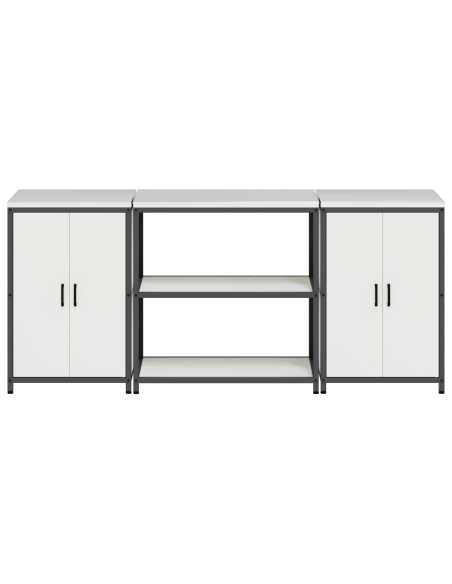 Set di Stoccaggio per Cucina 3 pcs Bianco 210 x 50 x 92 cm