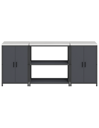 Set di Stoccaggio per Cucina con lo scaffale 3 pcs Antracite