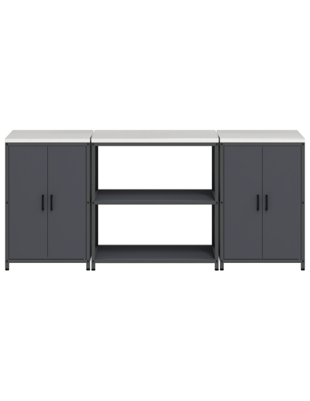 Set di Stoccaggio per Cucina con lo scaffale 3 pcs Antracite