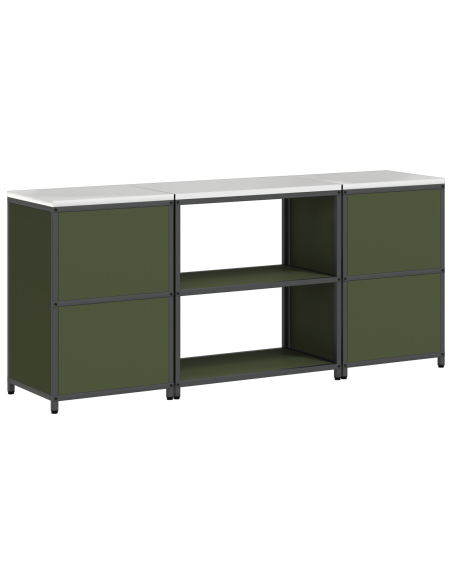 Set di Stoccaggio per Cucina con lo scaffale 3 pcs Verde oliva