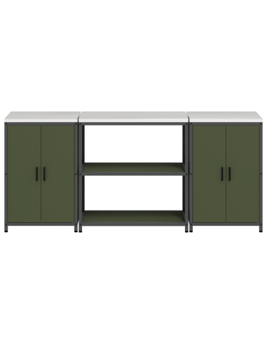 Set di Stoccaggio per Cucina con lo scaffale 3 pcs Verde oliva