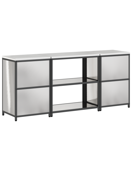 Set di Stoccaggio per Cucina 3 pcs Argento 210 x 50 x 92 cm