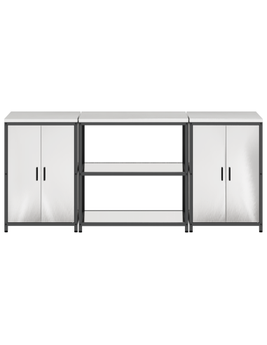 Set di Stoccaggio per Cucina 3 pcs Argento Acciaio inossidabile