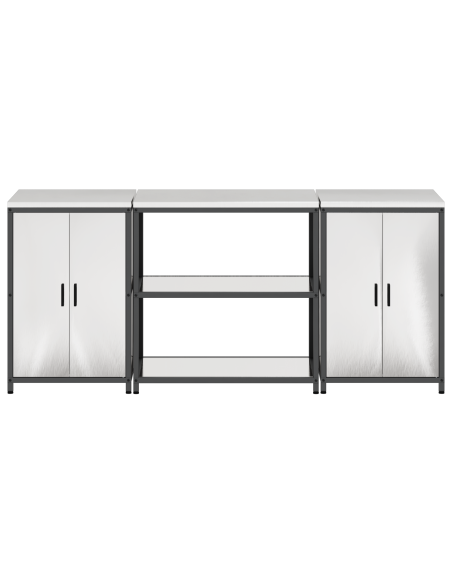 Set di Stoccaggio per Cucina 3 pcs Argento 210 x 50 x 92 cm