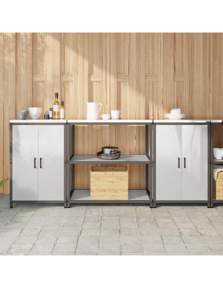 Set di Stoccaggio per Cucina 3 pcs Argento 210 x 50 x 92 cm