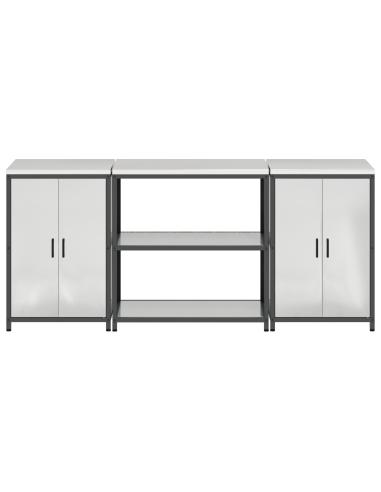 Set di Stoccaggio per Cucina 3 pcs Argento Acciaio zincato