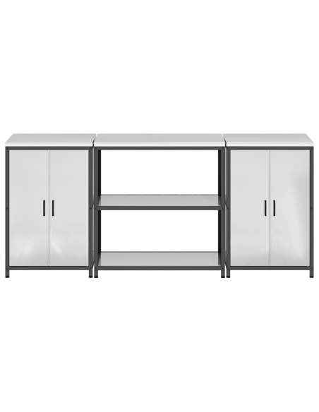 Set di Stoccaggio per Cucina 3 pcs Argento Acciaio zincato