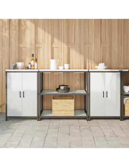 Set di Stoccaggio per Cucina 3 pcs Argento 210 x 50 x 92 cm