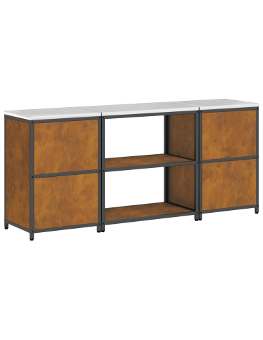 Set di Stoccaggio per Cucina con lo scaffale 3 pcs Ruggine