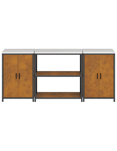 Set di Stoccaggio per Cucina con lo scaffale 3 pcs Ruggine