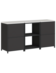 Set di Stoccaggio per Cucina con lo scaffale 3 pcs Nero 2