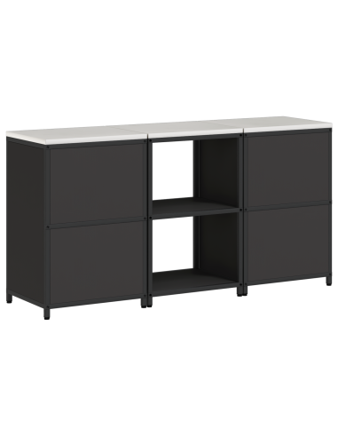 Set di Stoccaggio per Cucina con lo scaffale 3 pcs Nero