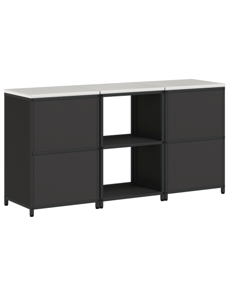 Set di Stoccaggio per Cucina 3 pcs Nero 180 x 50 x 92 cm