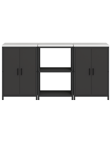 Set di Stoccaggio per Cucina con lo scaffale 3 pcs Nero