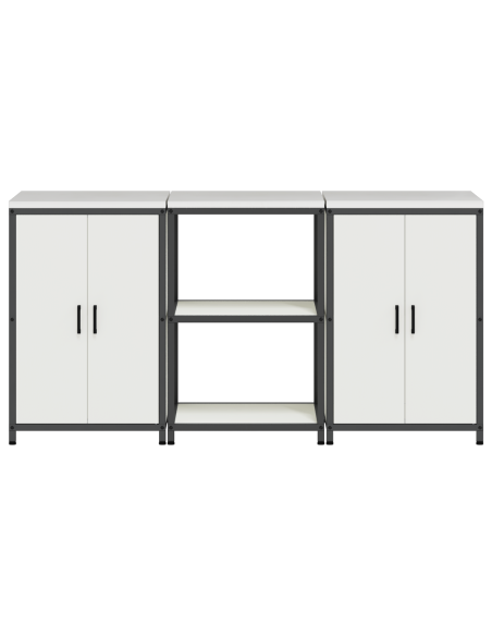 Set di Stoccaggio per Cucina 3 pcs Bianco 180 x 50 x 92 cm