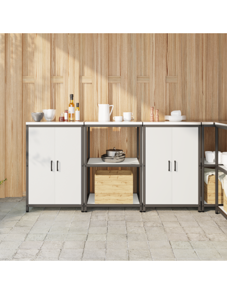 Set di Stoccaggio per Cucina 3 pcs Bianco 180 x 50 x 92 cm