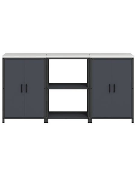 Set di Stoccaggio per Cucina 3 pcs Antracite 180 x 50 x 92 cm