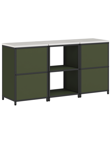 Set di Stoccaggio per Cucina con lo scaffale 3 pcs Verde oliva