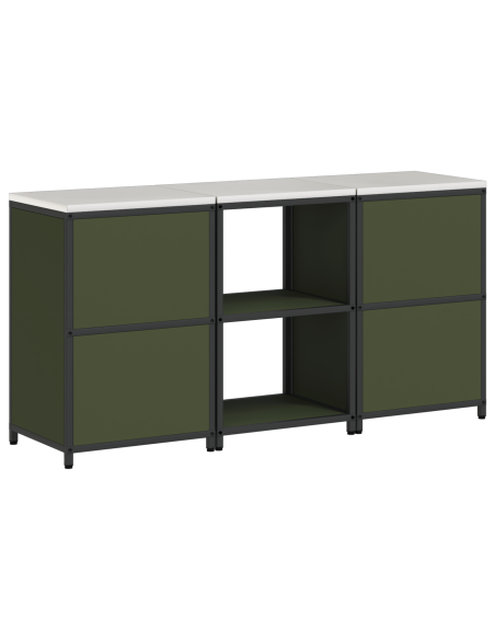 Set di Stoccaggio per Cucina con lo scaffale 3 pcs Verde oliva