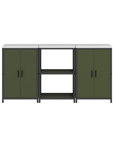 Set di Stoccaggio per Cucina con lo scaffale 3 pcs Verde oliva