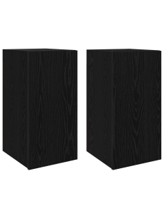 Set mobile TV Montaggio a parete Rovere Nero Legno multistrato