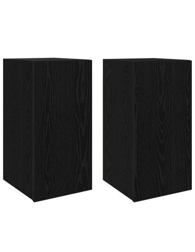 Set mobile TV Montaggio a parete Rovere Nero Legno multistrato