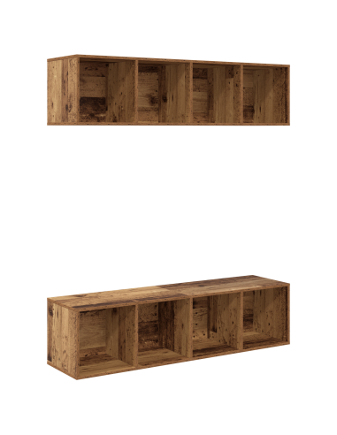 Set mobile TV 2 pcs Legno vecchio 37 x 37 x 142,5 cm