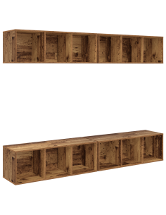 Set mobile TV 4 pcs Legno vecchio 37 x 37 x 107,5 cm