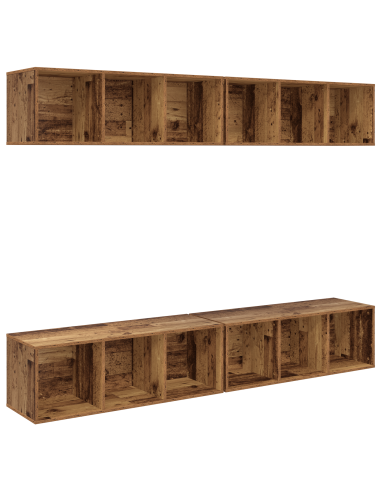 Set mobile TV 4 pcs Legno vecchio 37 x 37 x 107,5 cm