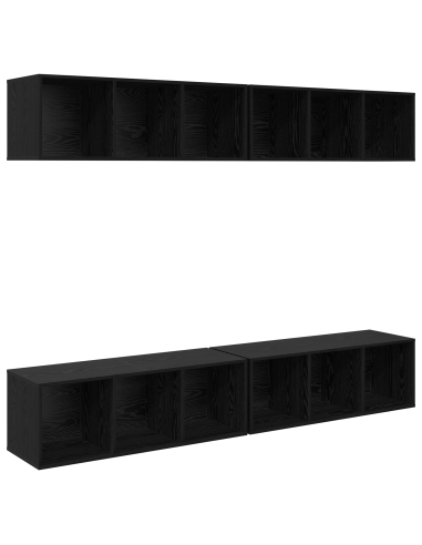 Set mobile TV 4 pcs Rovere Nero 37 x 37 x 107,5 cm