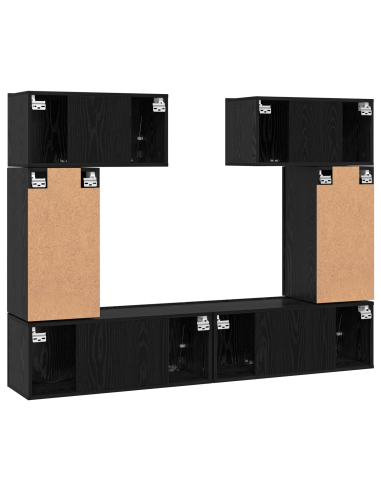 Set mobile TV 6 pcs Rovere Nero Legno multistrato