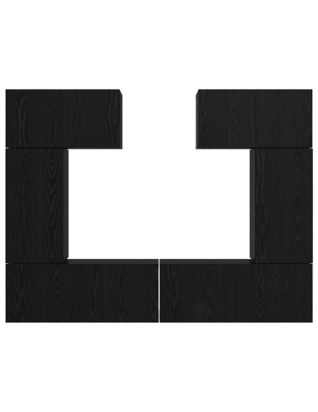 Set mobile TV con lo scaffale 6 pcs Rovere nero 80 x 30 x 30 cm