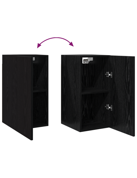 Set mobile TV Montaggio a parete Rovere Nero Legno multistrato