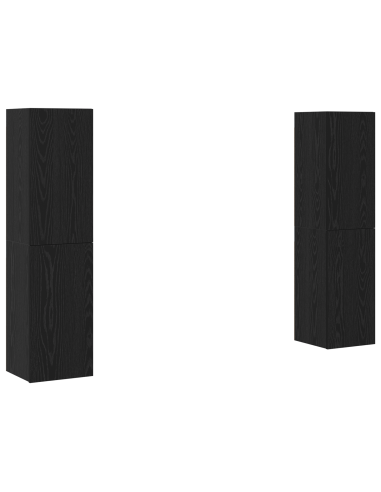 Set mobile TV Montaggio a parete Rovere Nero Legno multistrato