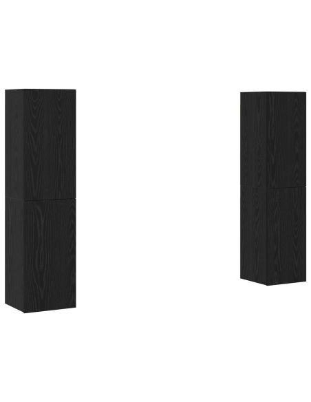 Set mobile TV Montaggio a parete Rovere Nero Legno multistrato