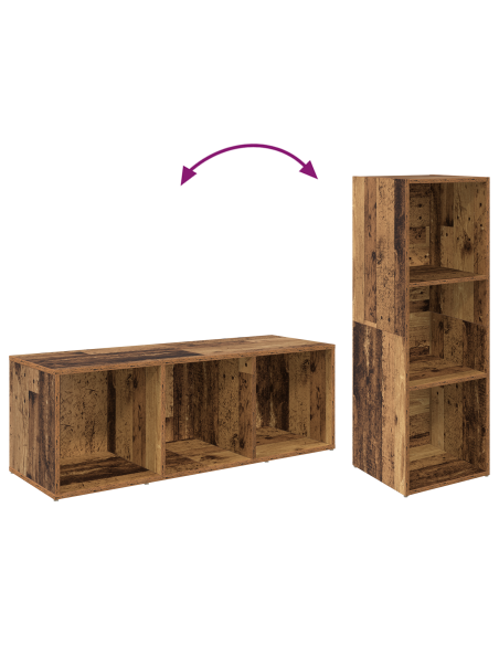 Mobile TV con lo scaffale 4 pcs Legno Antico 37 x 35 x 107.5 cm