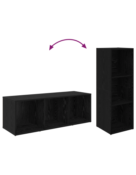 Mobile TV con lo scaffale 4 pcs Rovere Nero 37 x 35 x 107.5 cm