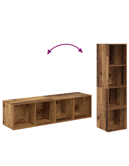 Set mobile TV 2 pcs Legno vecchio 37 x 37 x 142,5 cm