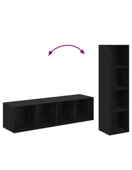 Set mobile TV 2 pcs Rovere nero 37 x 37 x 142.5 cm